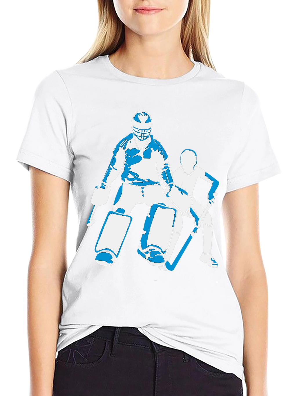 Hockey Goalie Graphic T-Shirt - Black