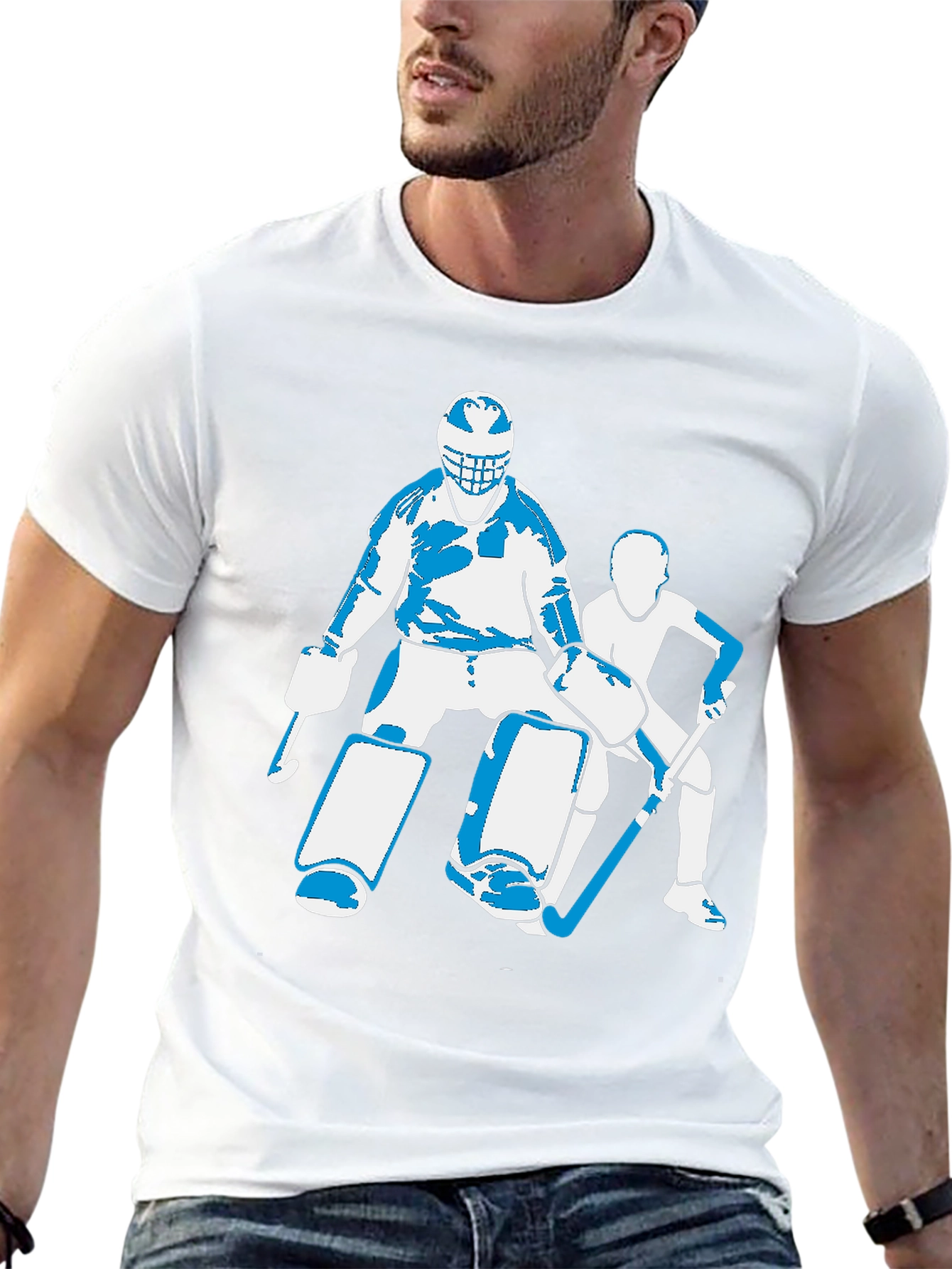 Hockey Goalie Graphic T-Shirt - Black