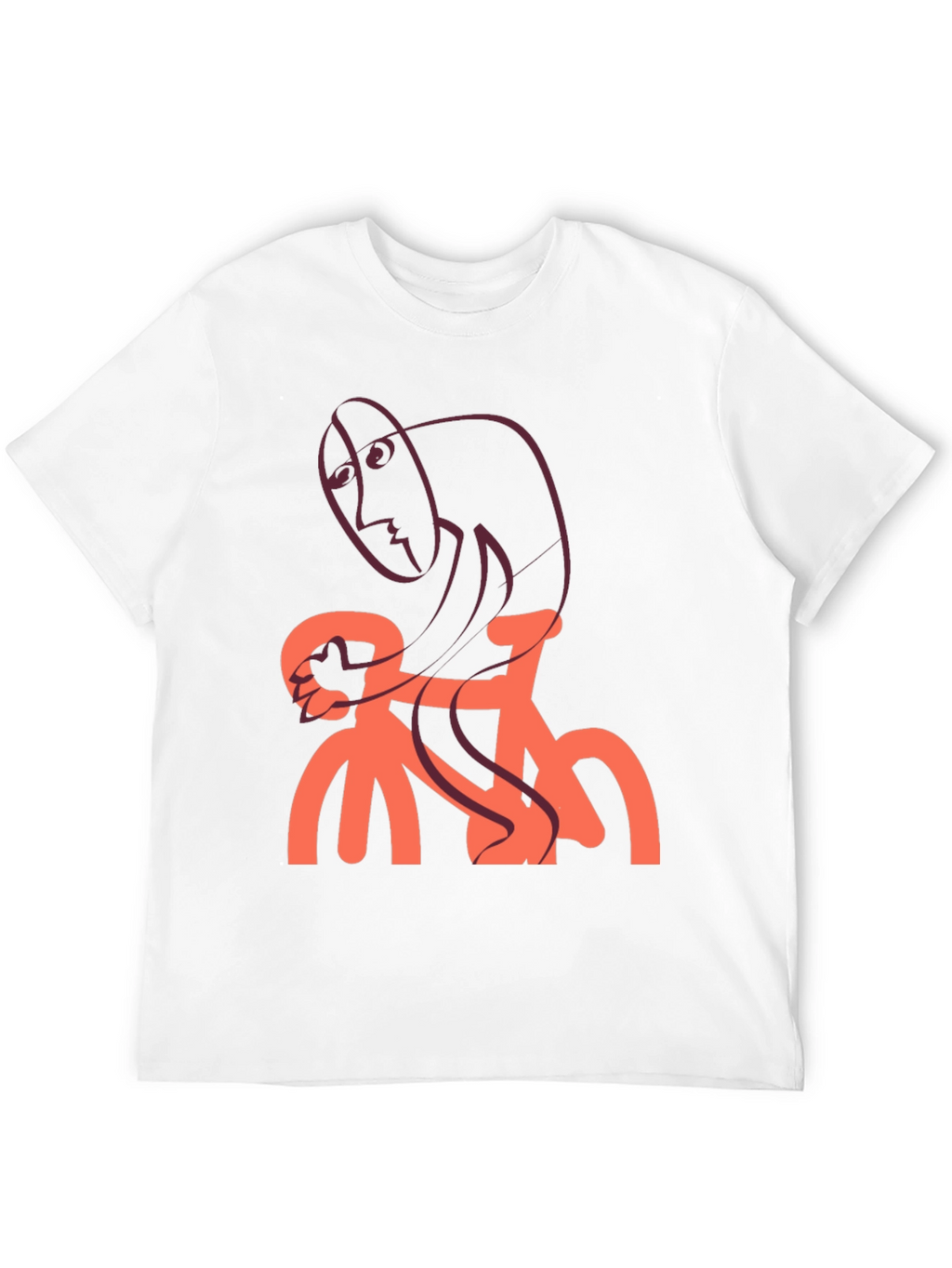 Abstract Cyclist Graphic T-Shirt