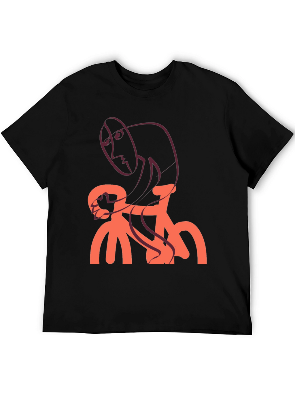 Abstract Cyclist Graphic T-Shirt