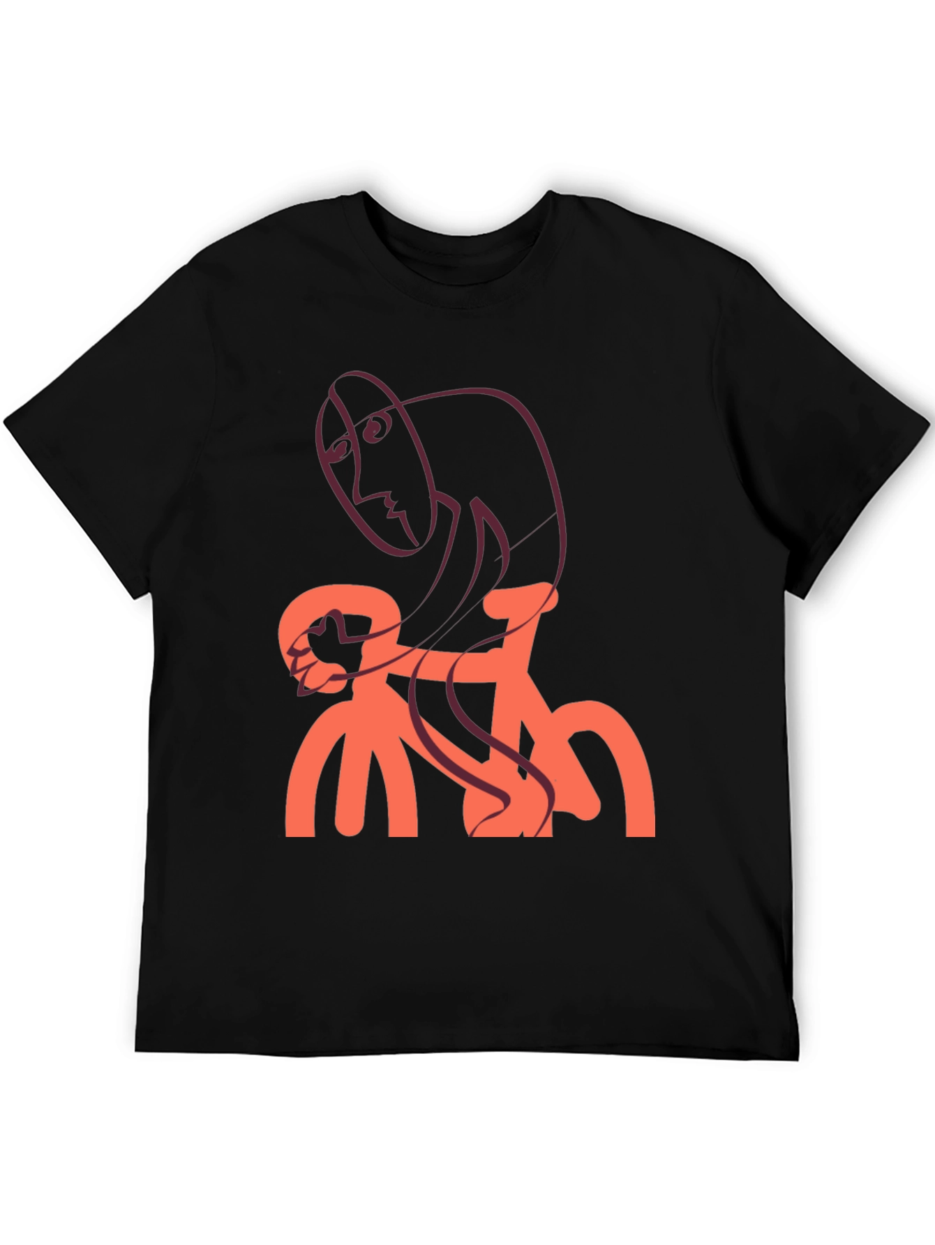 Abstract Cyclist Graphic T-Shirt