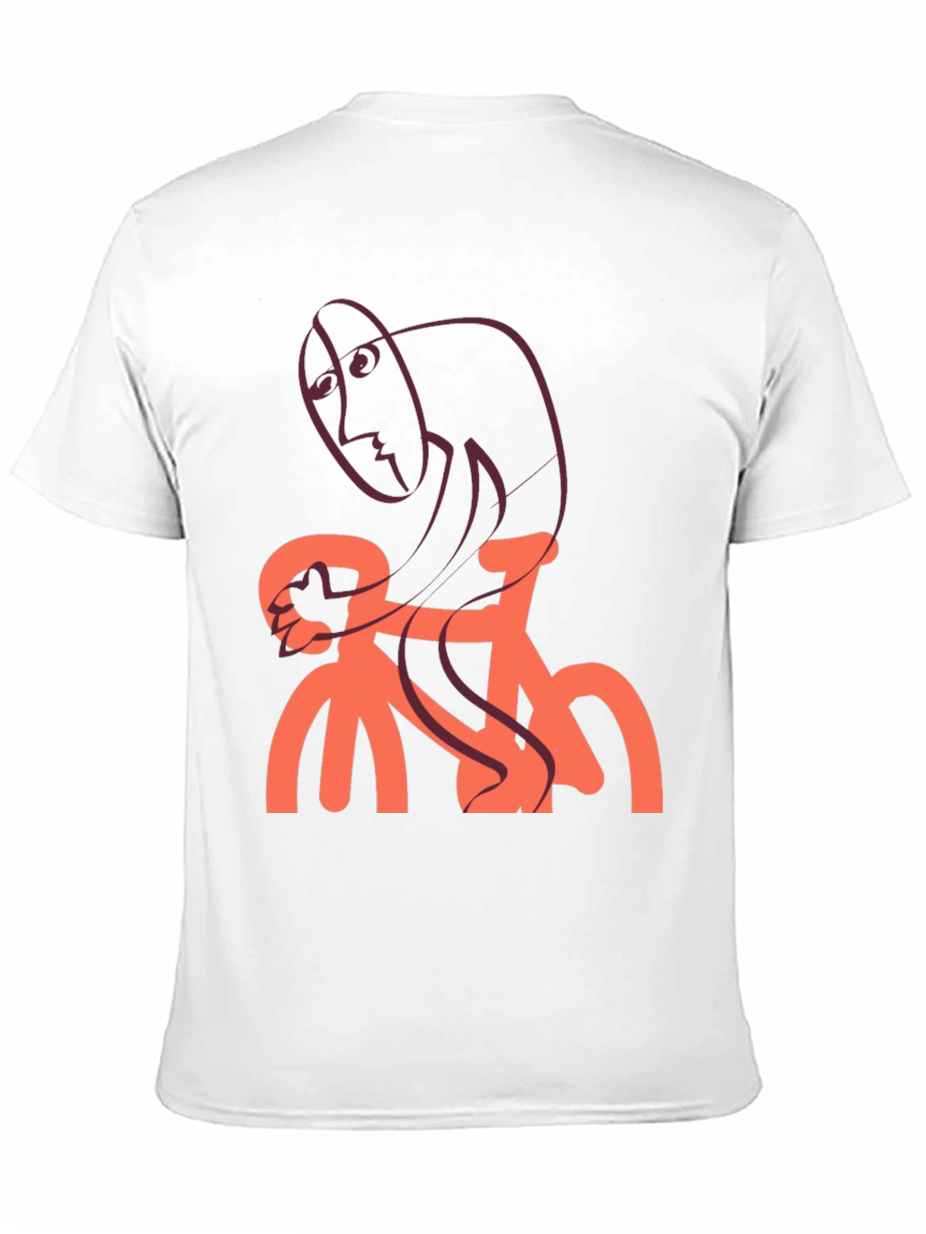 Abstract Cyclist Graphic T-Shirt