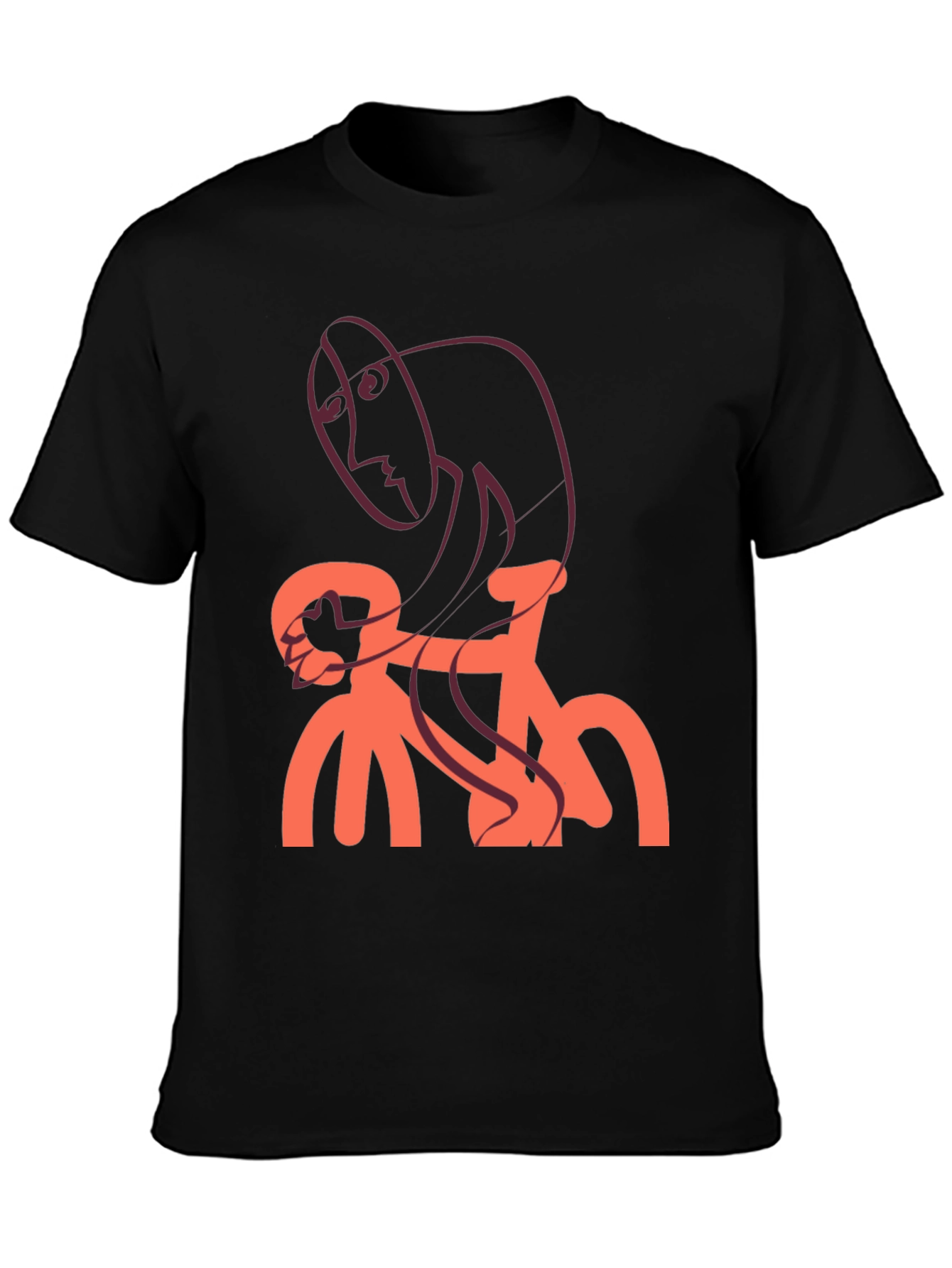 Abstract Cyclist Graphic T-Shirt