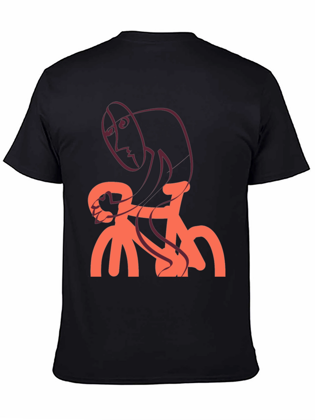 Abstract Cyclist Graphic T-Shirt
