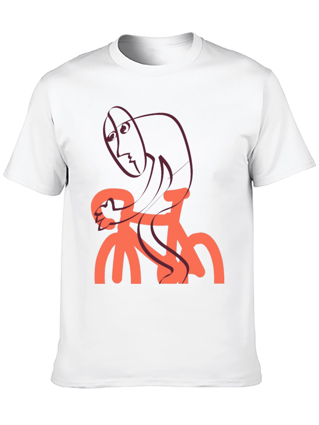 Abstract Cyclist Graphic T-Shirt