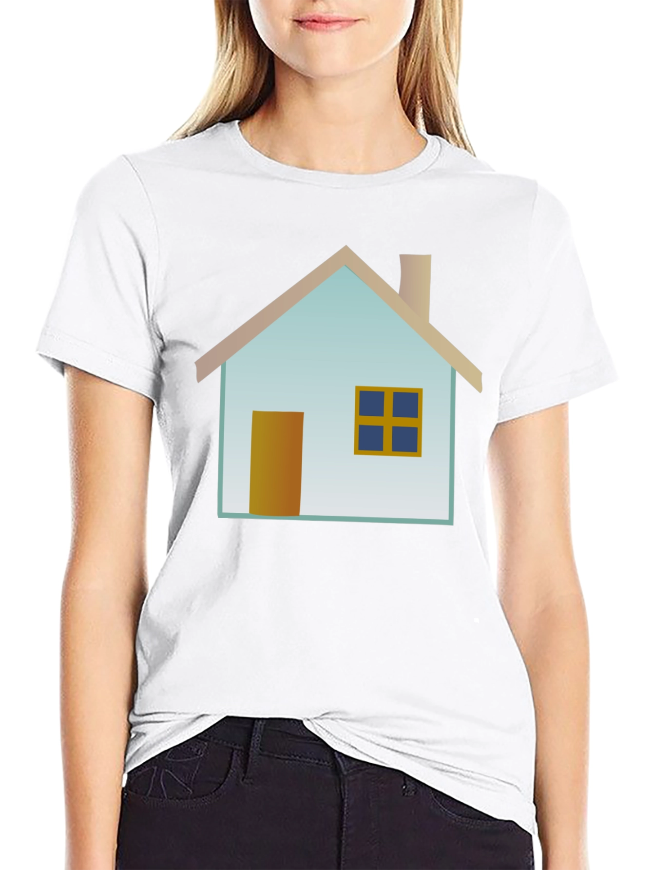 House Graphic Black T-Shirt Casual Wear