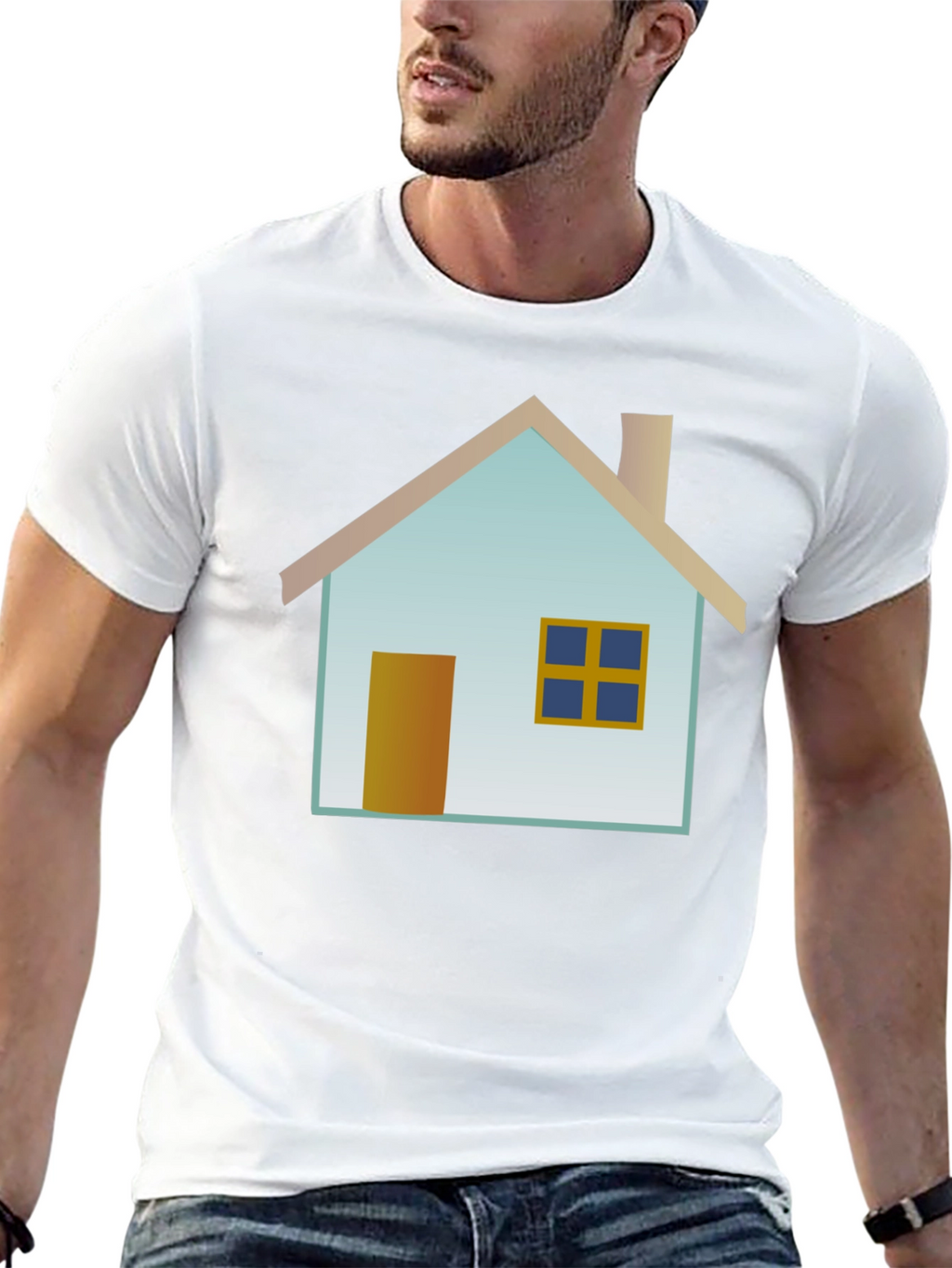 House Graphic Black T-Shirt Casual Wear