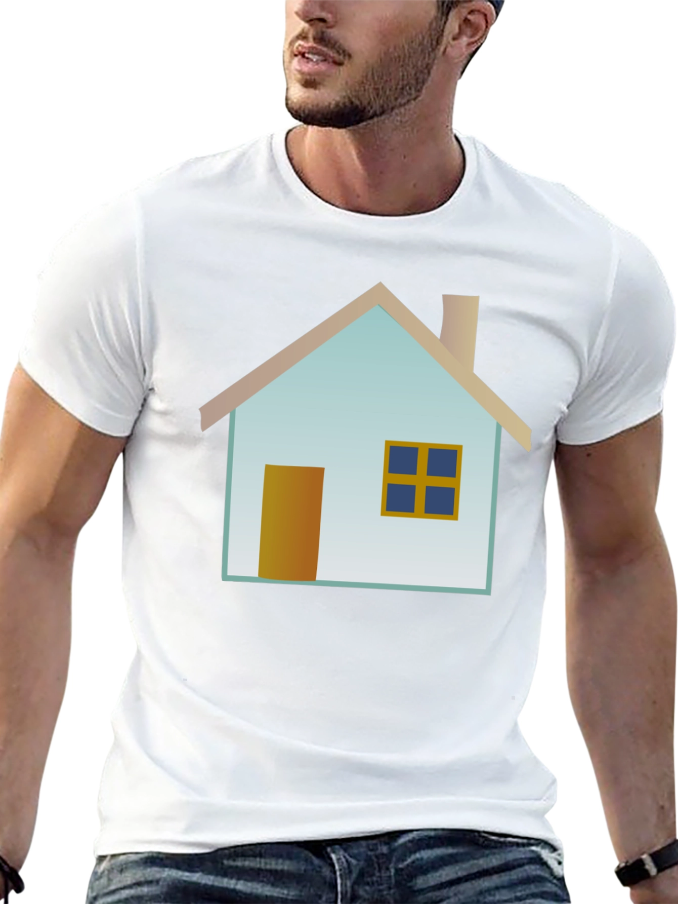 House Graphic Black T-Shirt Casual Wear
