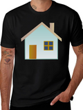 House Graphic Black T-Shirt Casual Wear