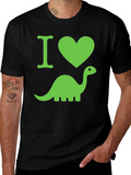 I Heart Dinosaurs Black T-Shirt