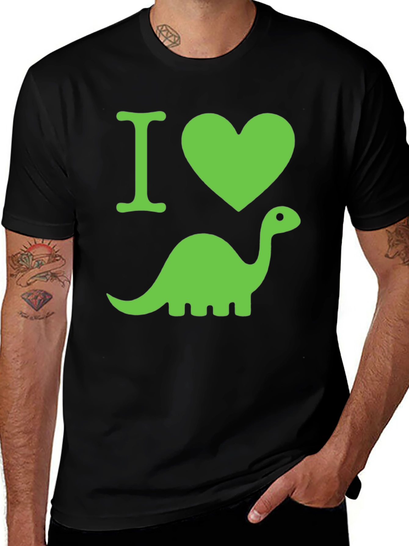 I Heart Dinosaurs Black T-Shirt
