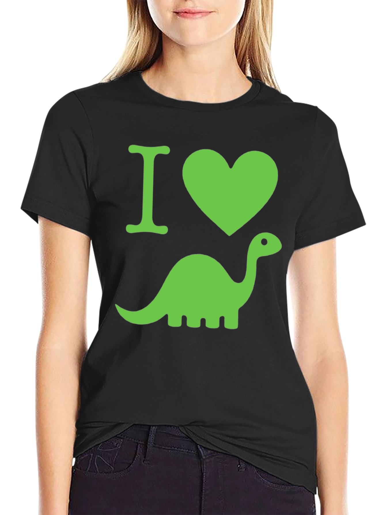 I Heart Dinosaurs Black T-Shirt
