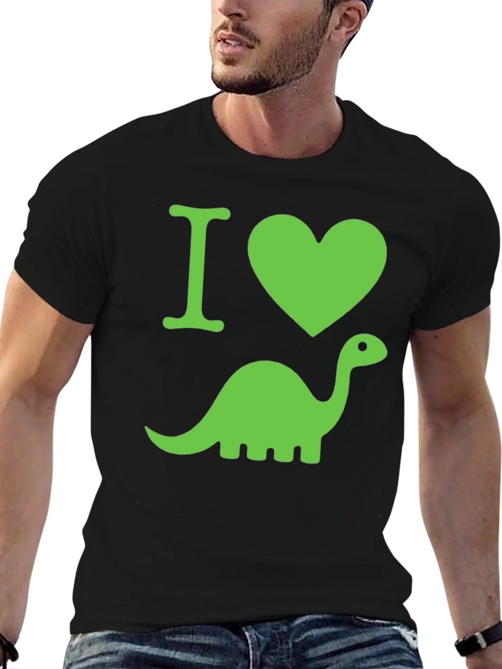 I Heart Dinosaurs Black T-Shirt