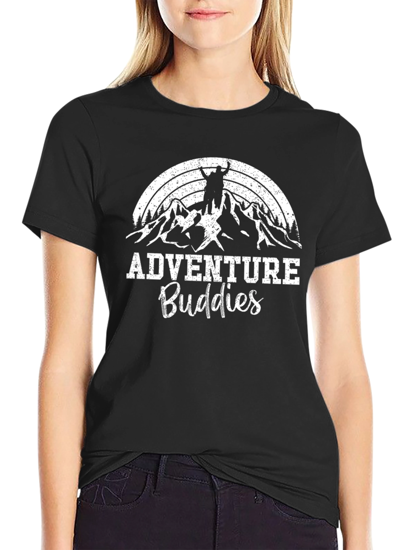 Adventure Buddies Black Graphic Tee