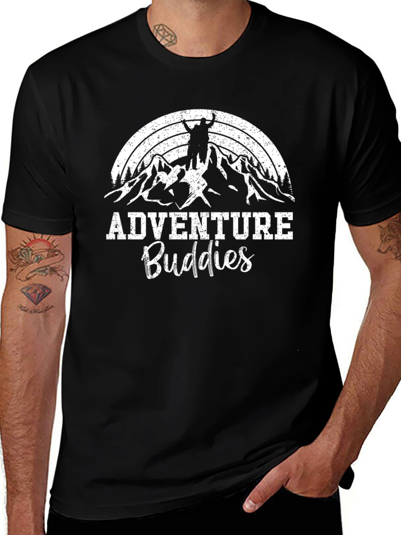 Adventure Buddies Black Graphic Tee