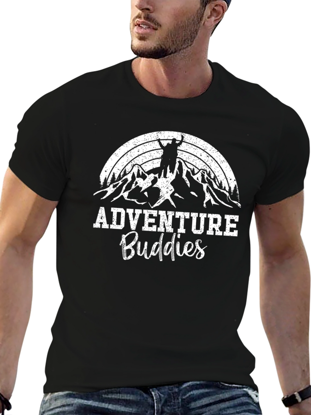 Adventure Buddies Black Graphic Tee