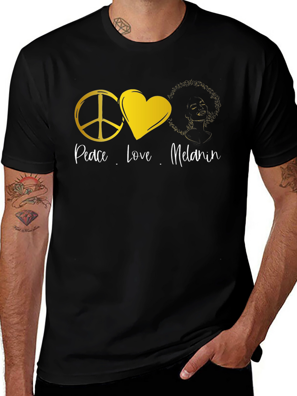 Peace Love Melanin Black T-Shirt
