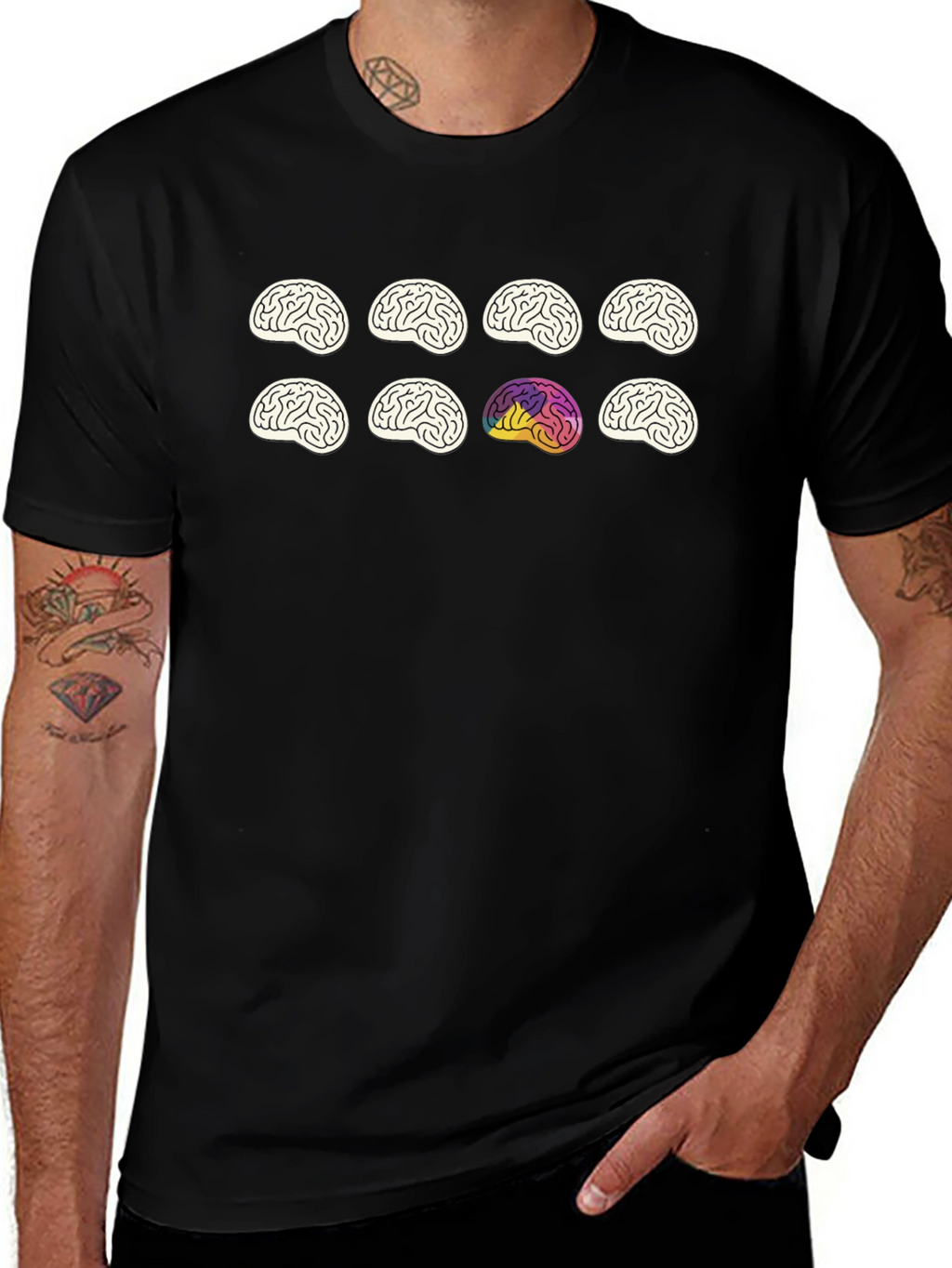 Brain Graphic Tee - Black