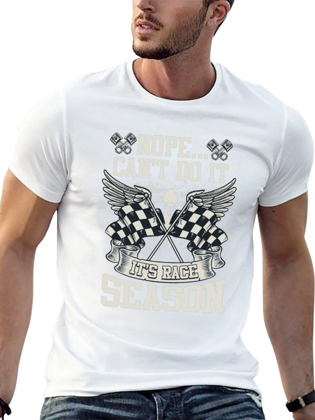 Race Season Black Graphic Tee - Mens