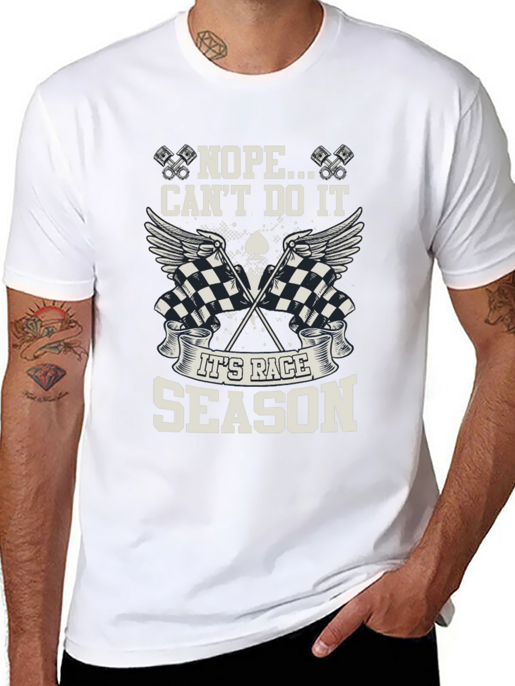 Race Season Black Graphic Tee - Mens