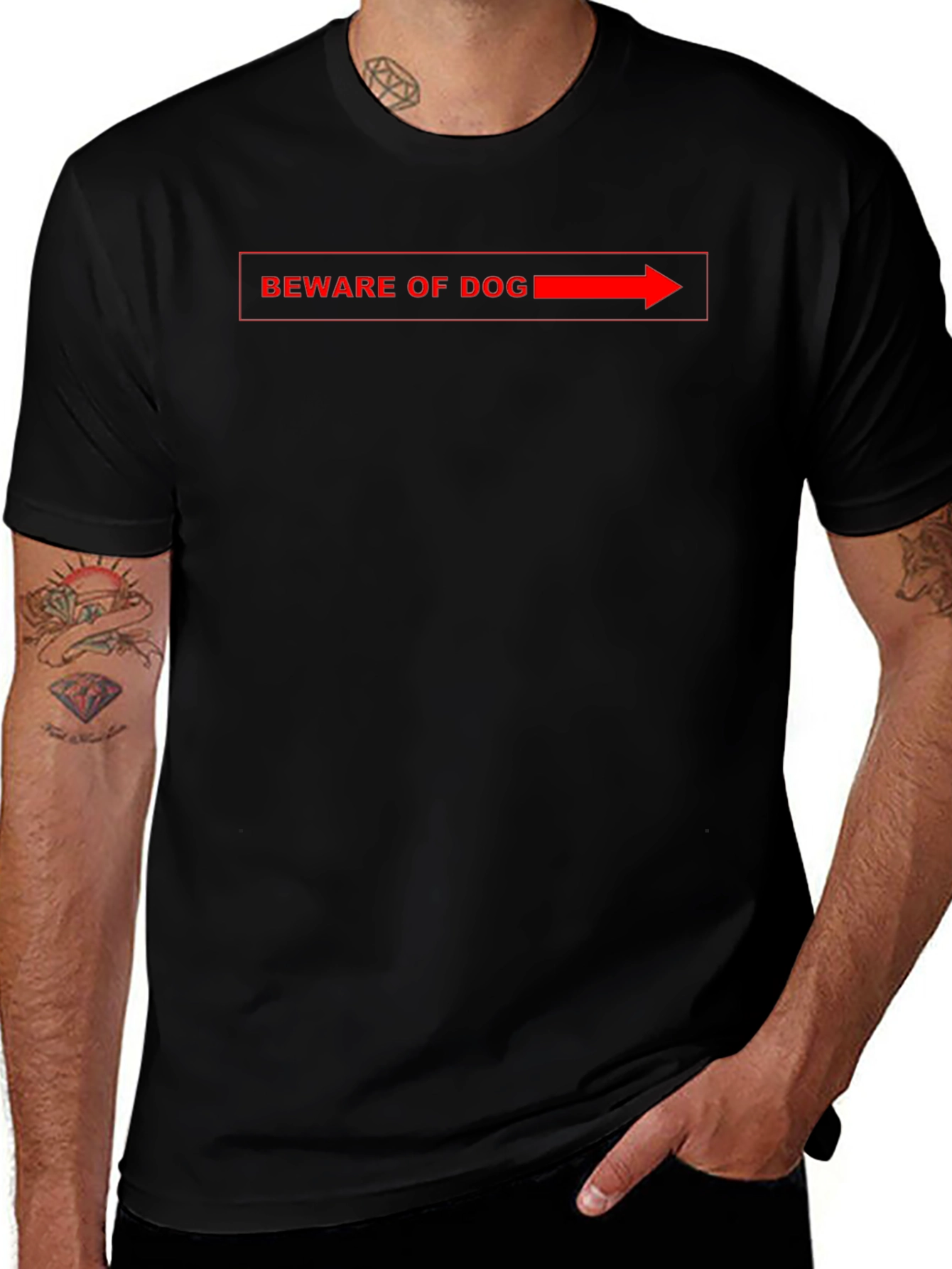Beware of Dog Funny Graphic Tee