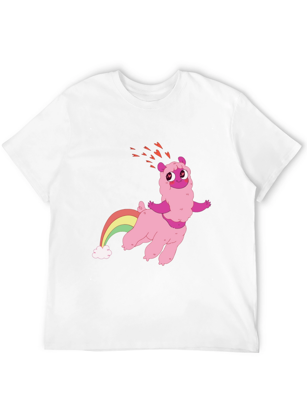 Pink Llama Rainbow T-Shirt