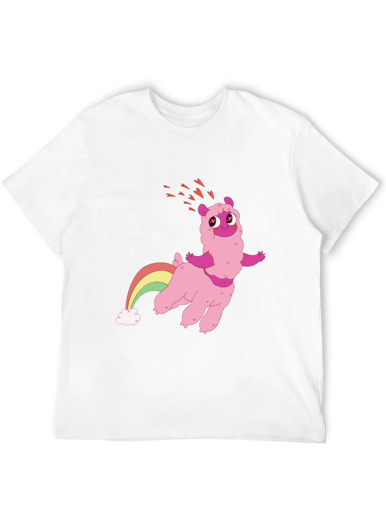 Pink Llama Rainbow T-Shirt