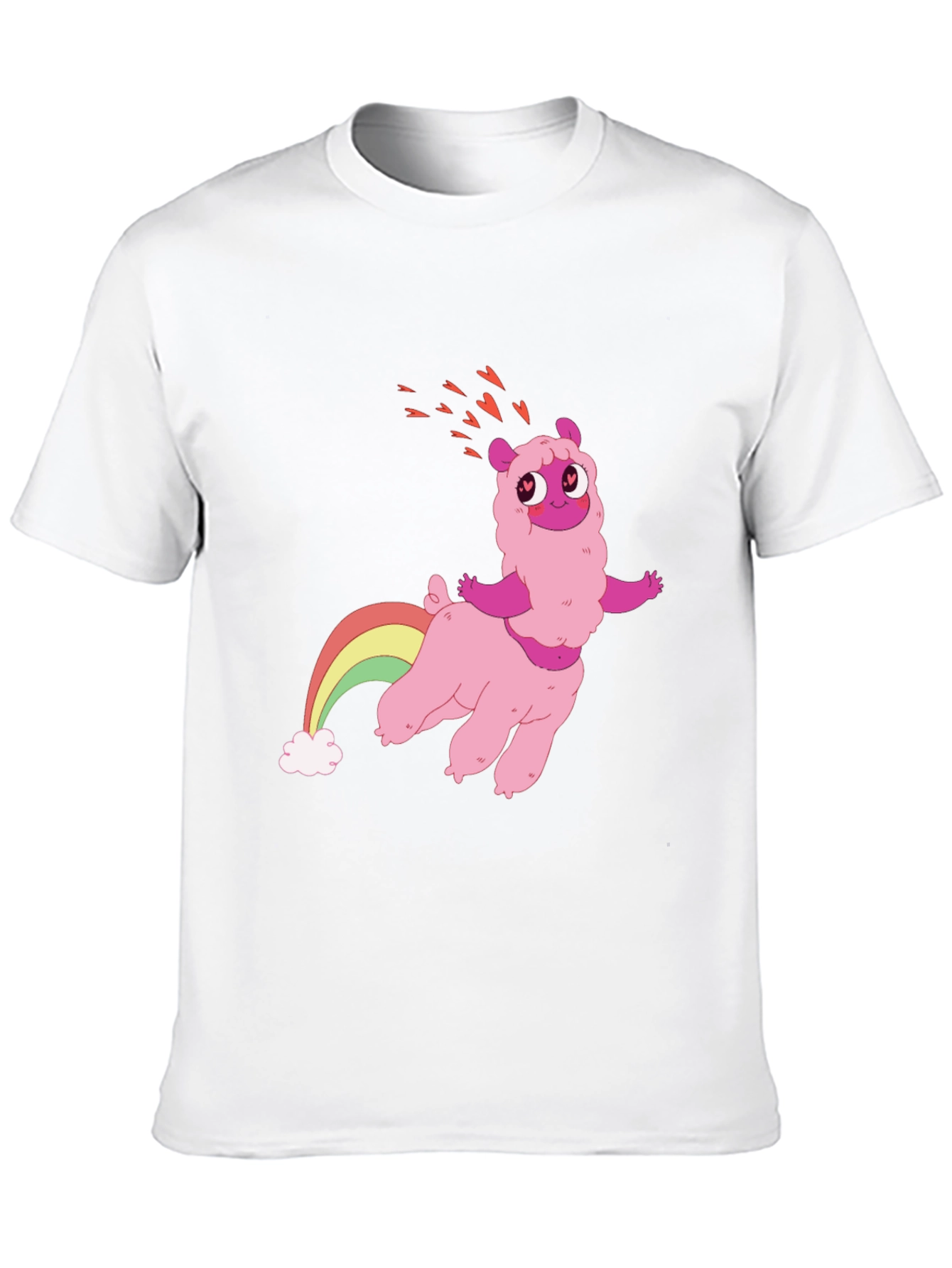 Pink Llama Rainbow T-Shirt