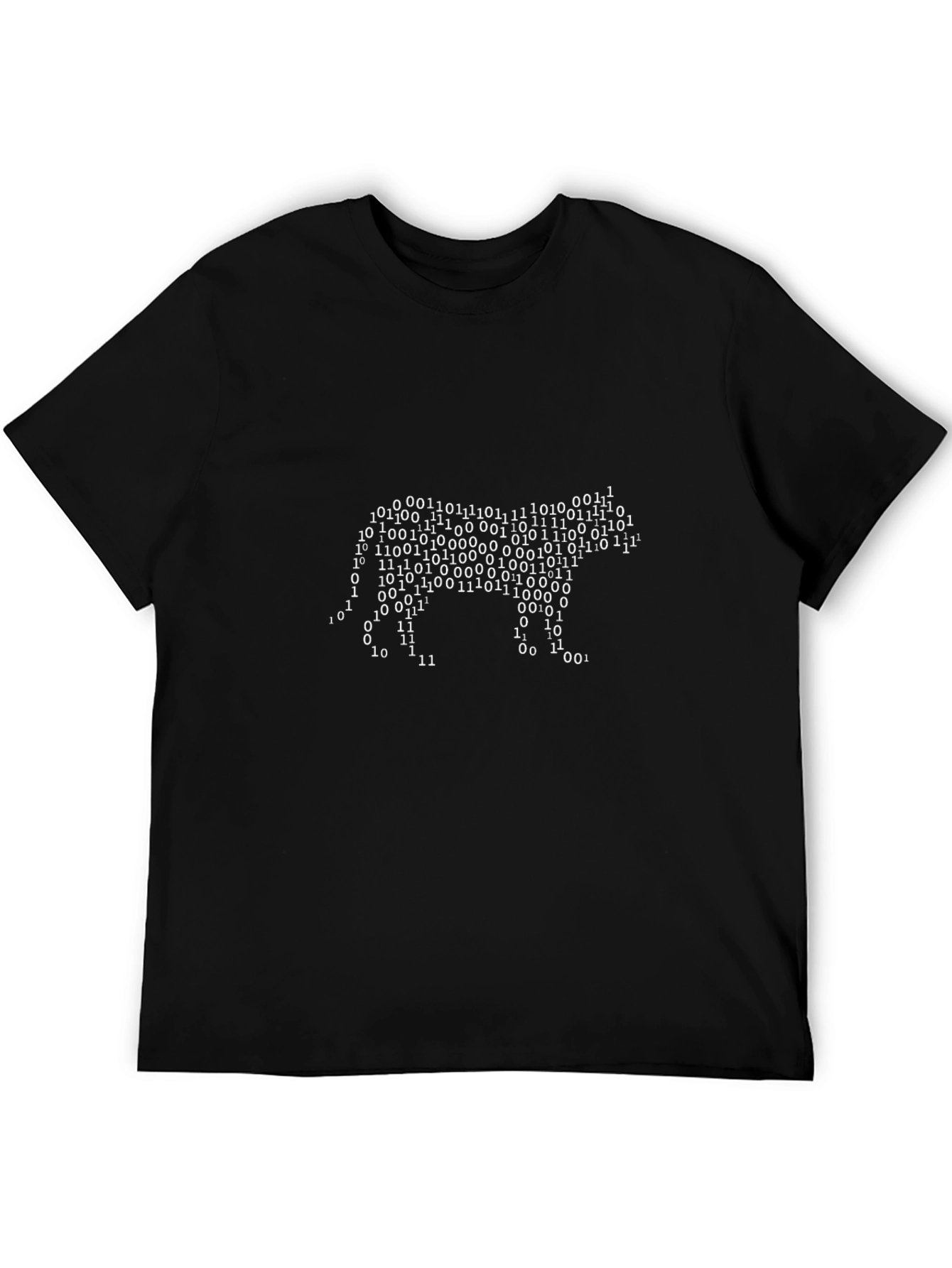 Binary Code Bear Graphic Tee - Black