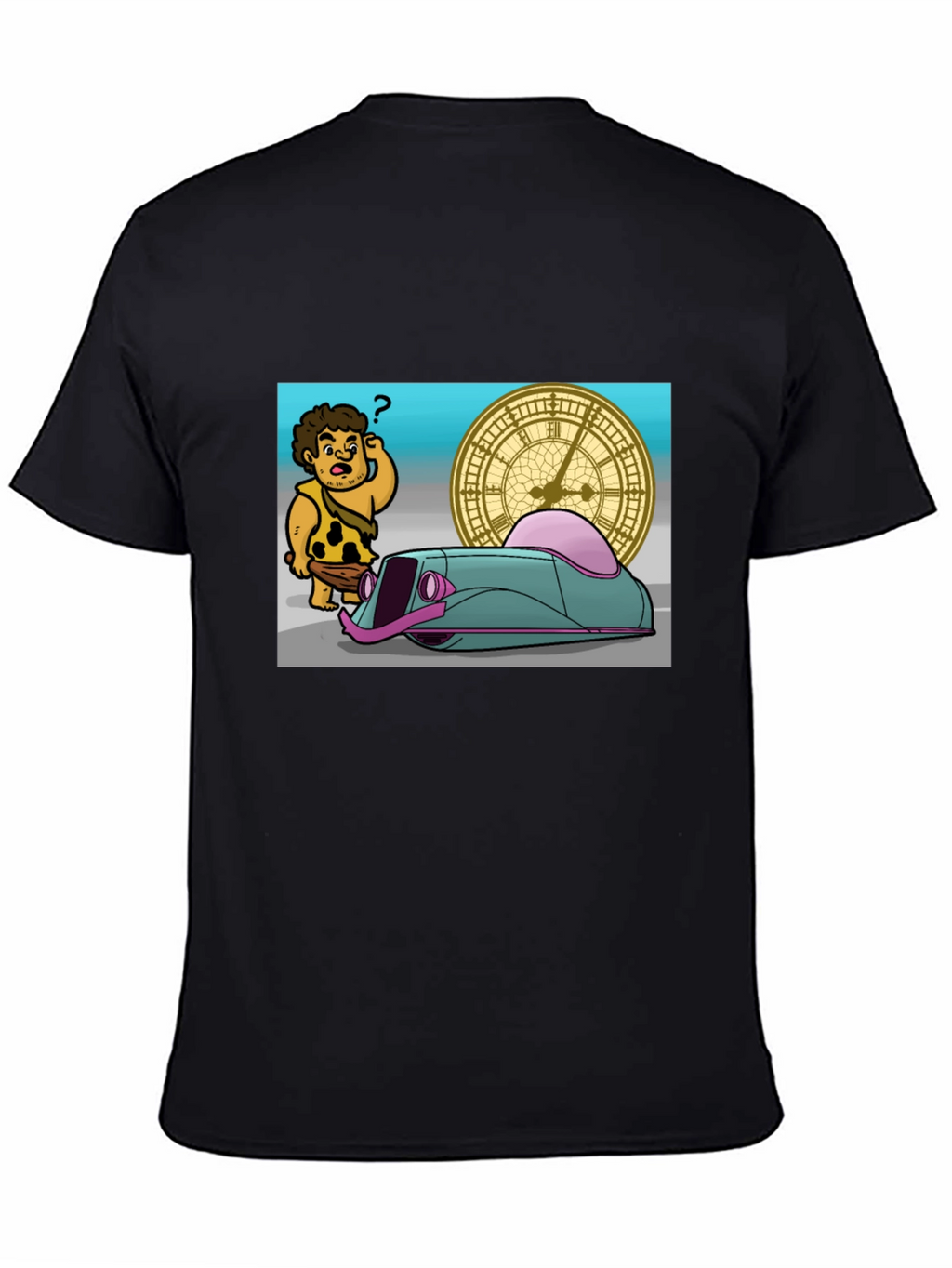 Caveman Time Traveler Graphic T-Shirt