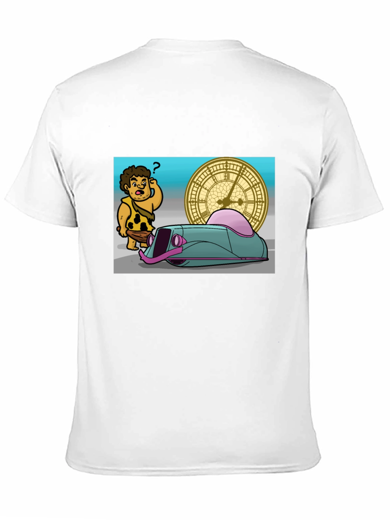 Caveman Time Traveler Graphic T-Shirt