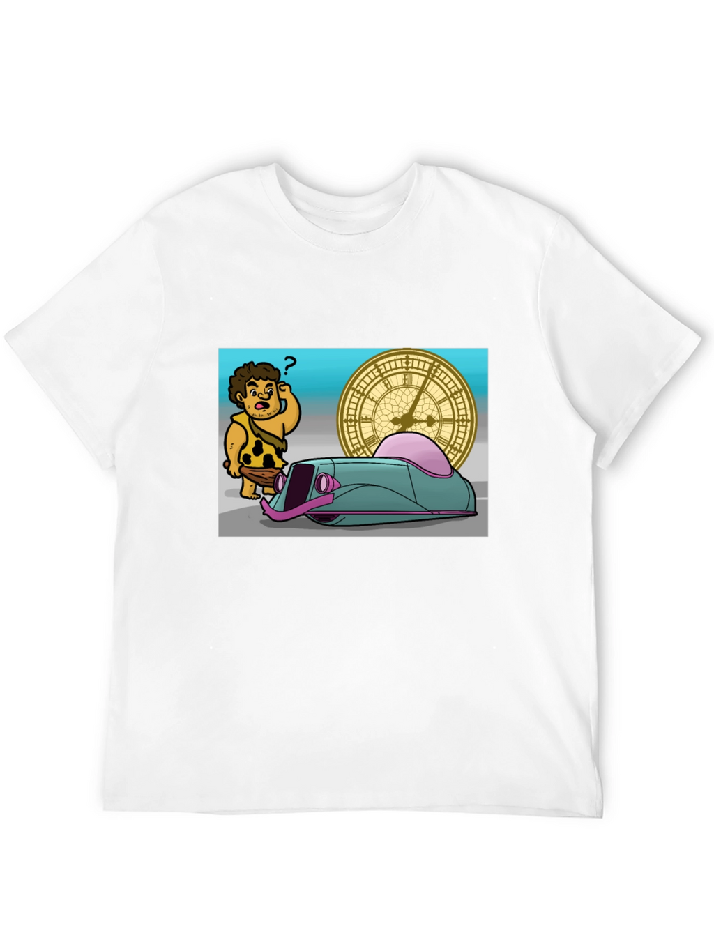 Caveman Time Traveler Graphic T-Shirt