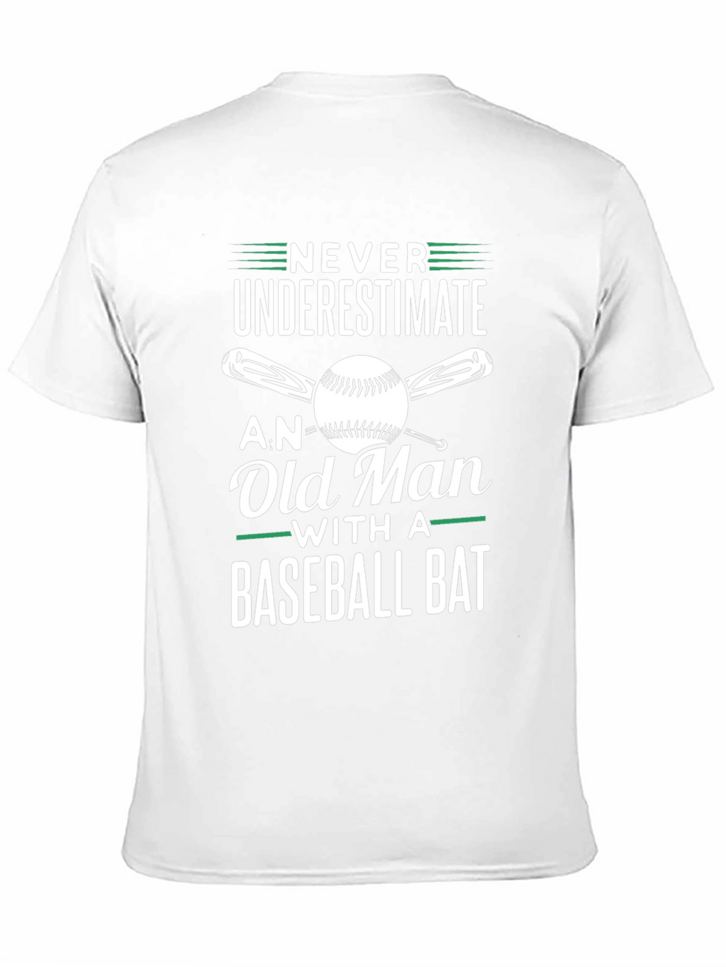 Never Underestimate Old Man Baseball Bat T-Shirt