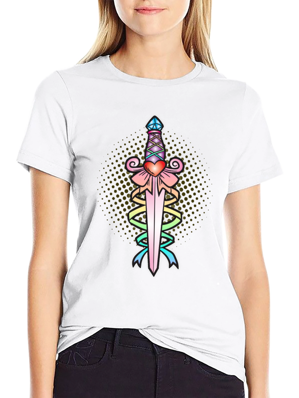Heart Dagger Tee - Black Graphic T-Shirt