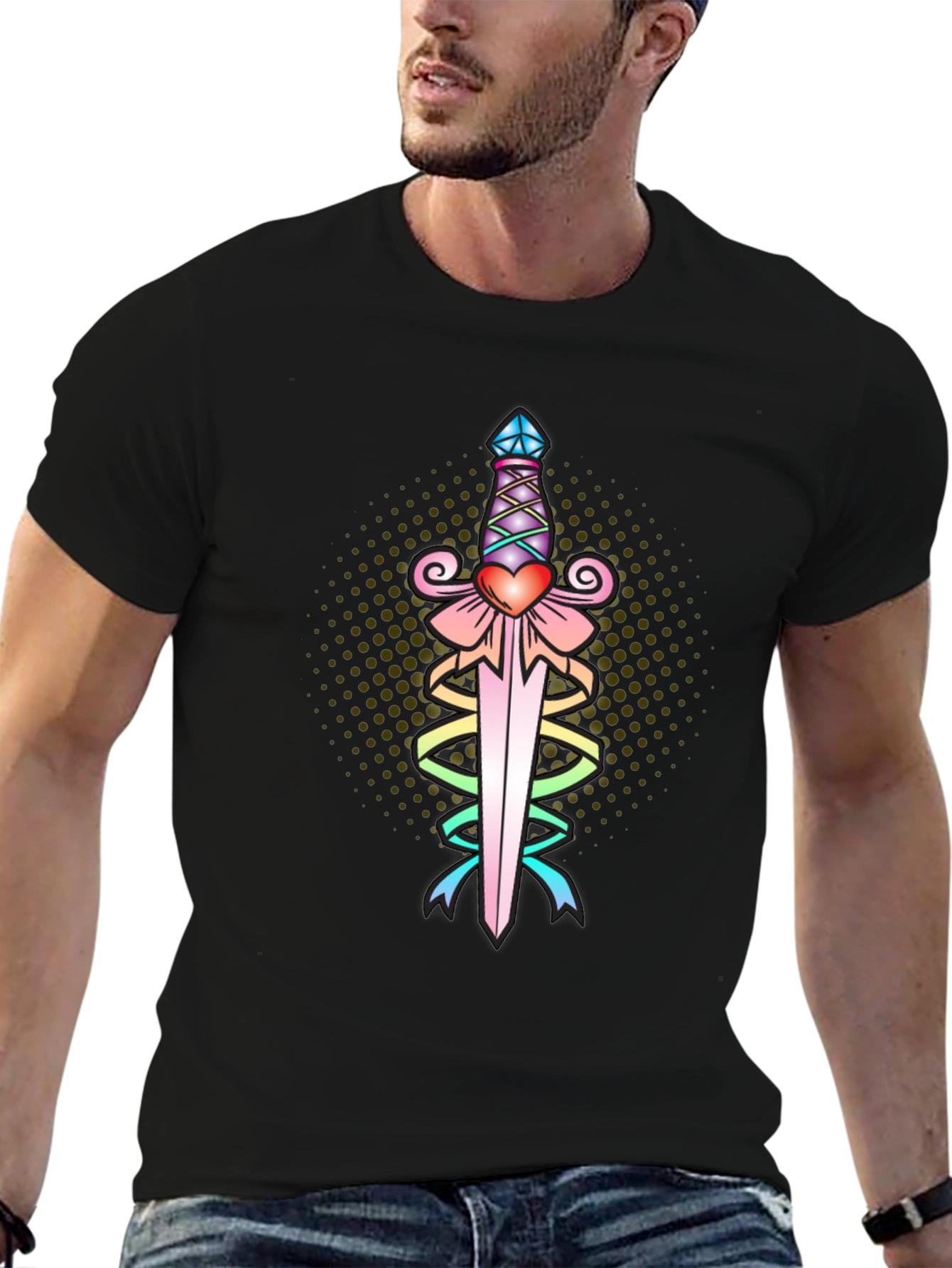 Heart Dagger Tee - Black Graphic T-Shirt