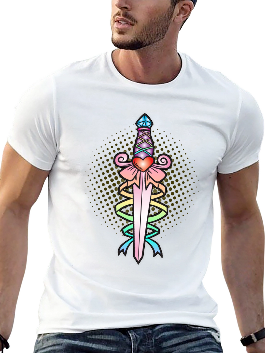 Heart Dagger Tee - Black Graphic T-Shirt