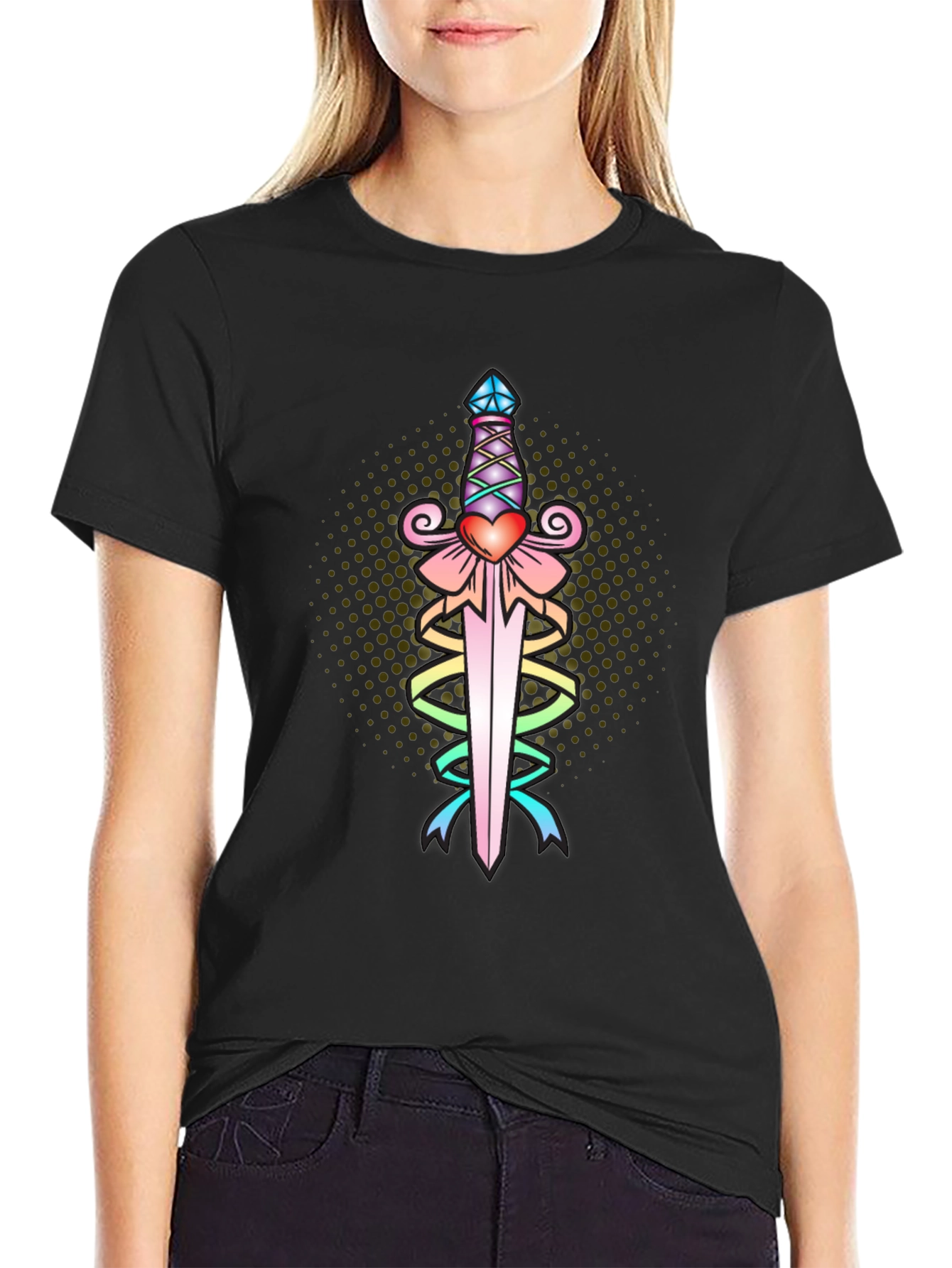 Heart Dagger Tee - Black Graphic T-Shirt