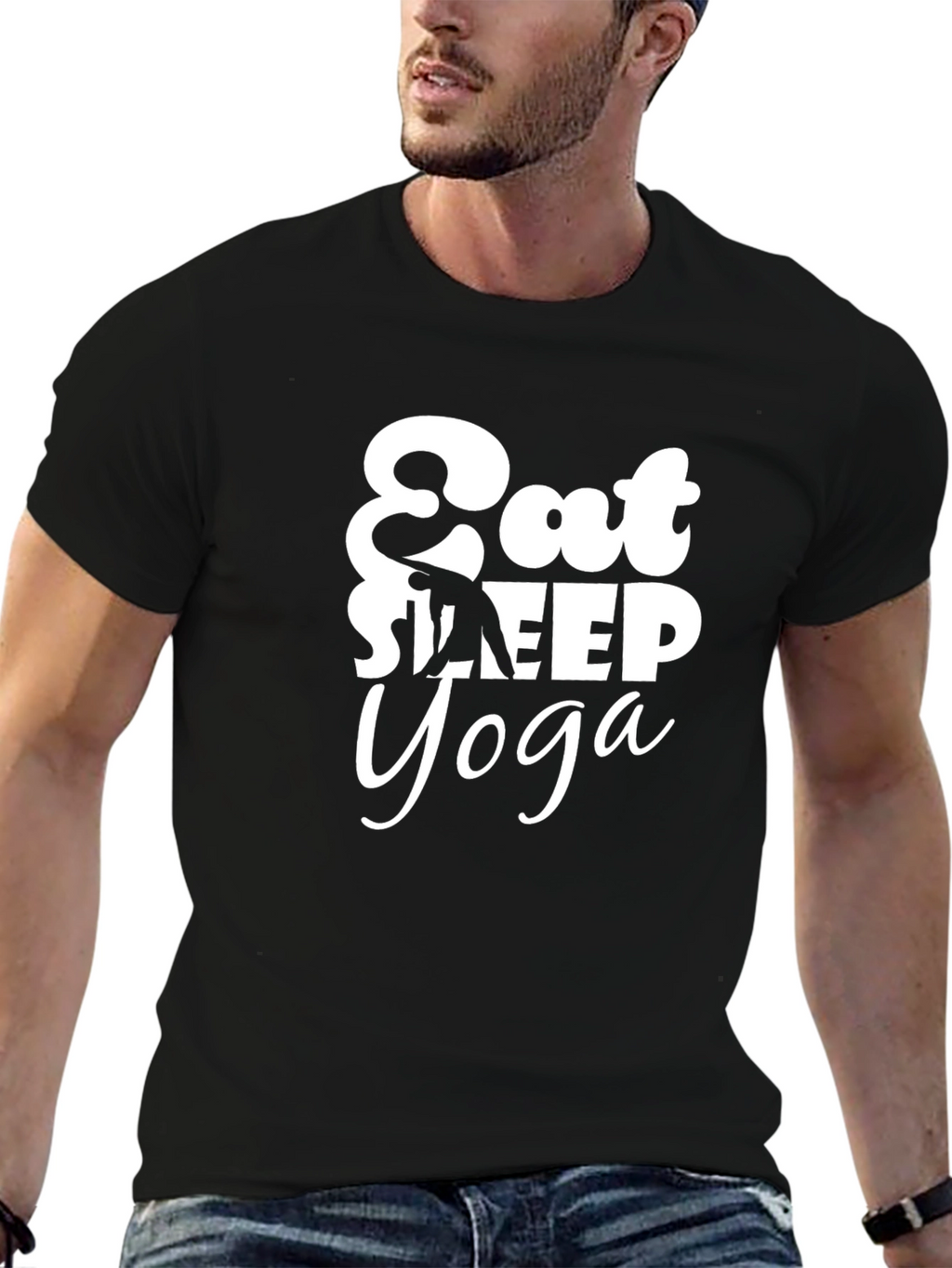 Eat Sleep Yoga Black Tee
