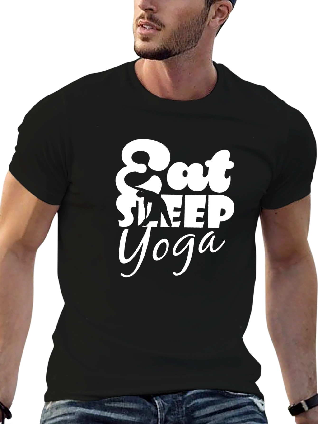 Eat Sleep Yoga Black Tee