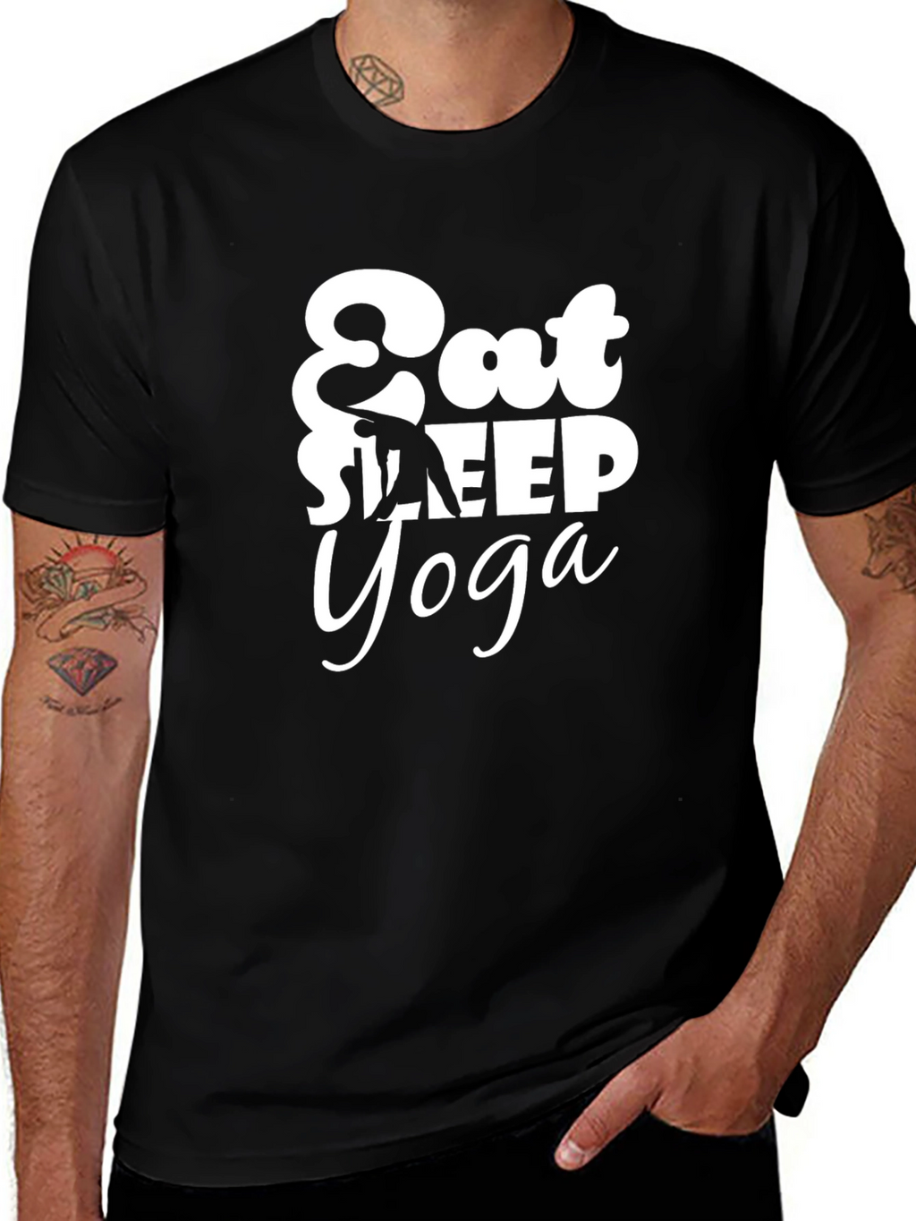 Eat Sleep Yoga Black Tee