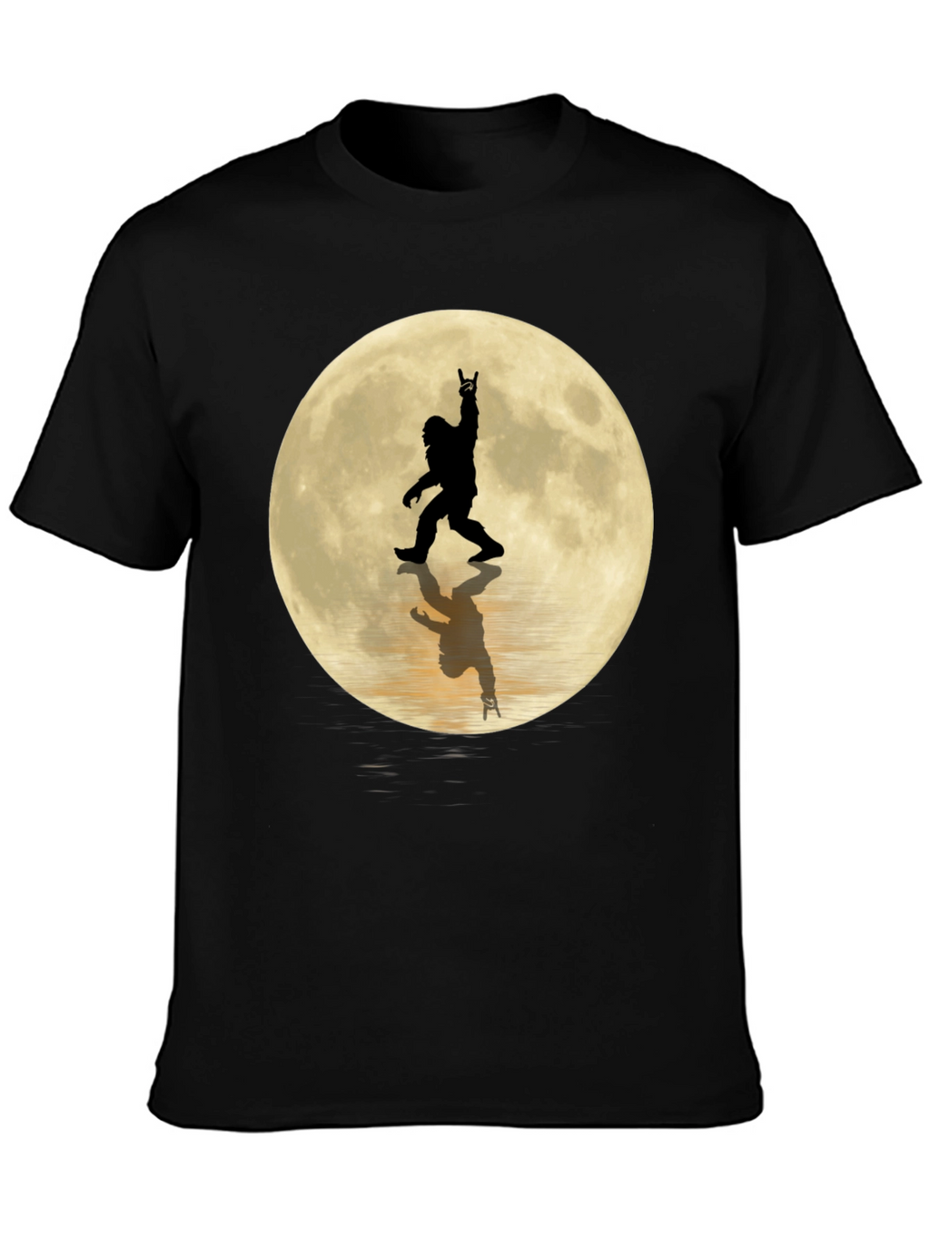 Sasquatch Moon Black T-Shirt