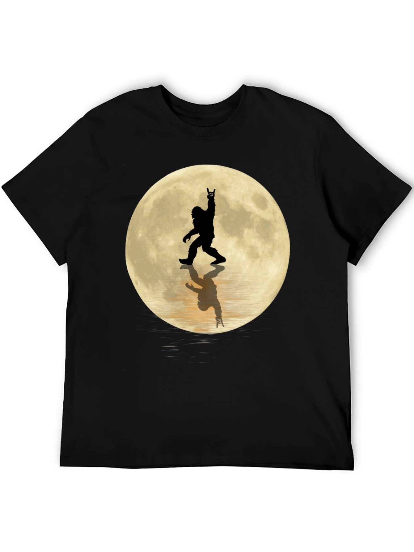 Sasquatch Moon Black T-Shirt