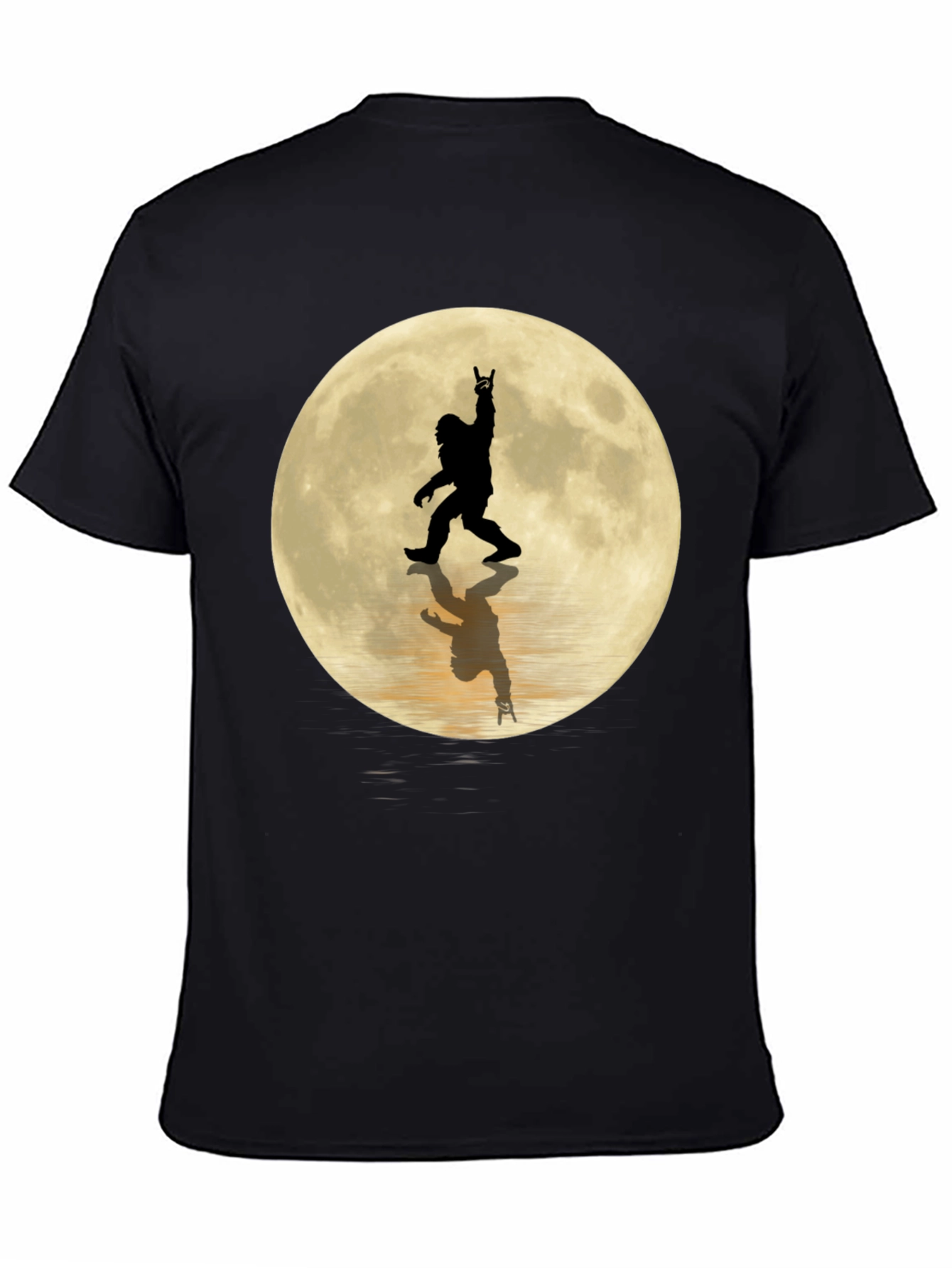 Sasquatch Moon Black T-Shirt