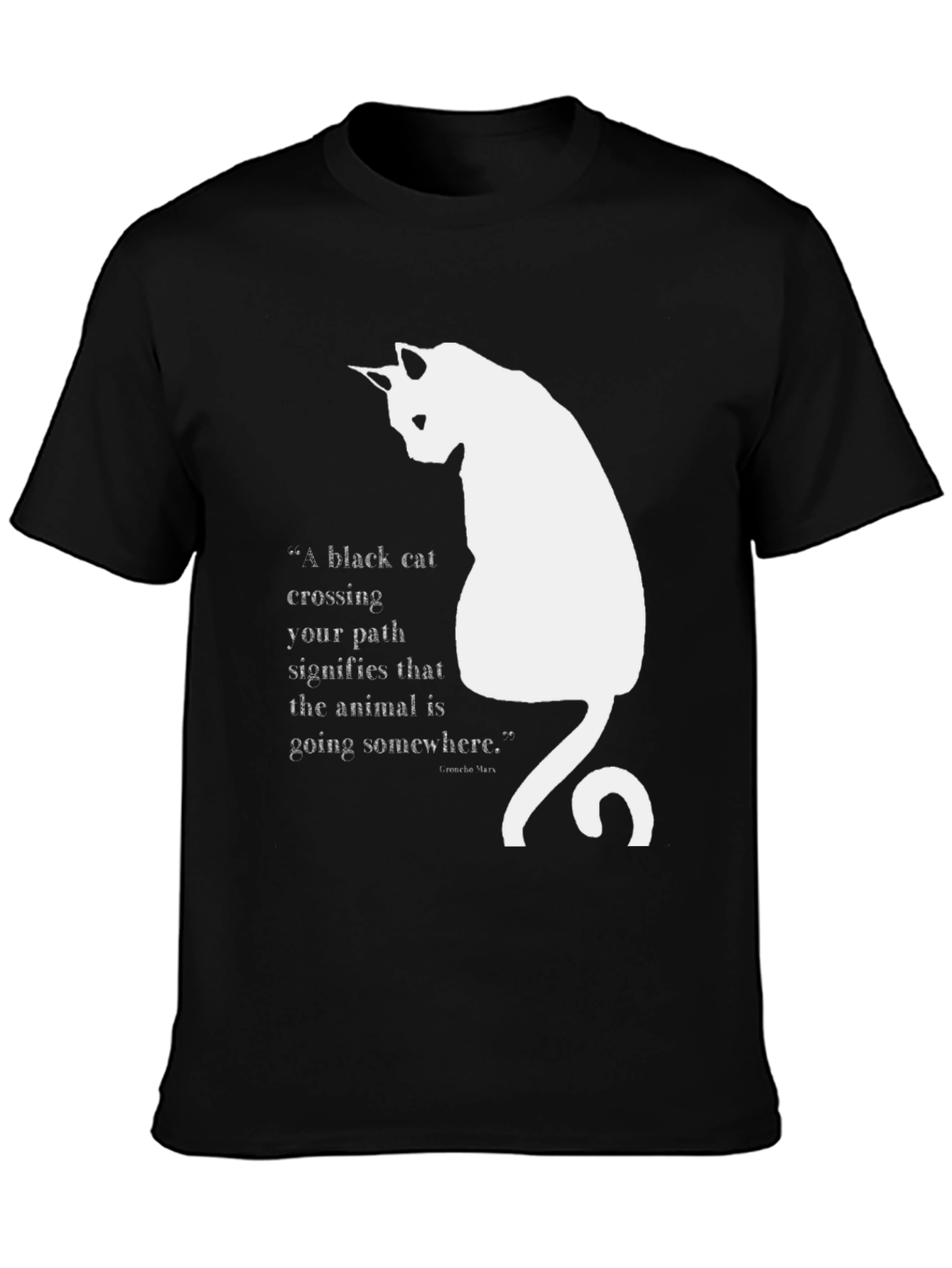 Black Cat Quote T-Shirt - Unisex Cotton Tee