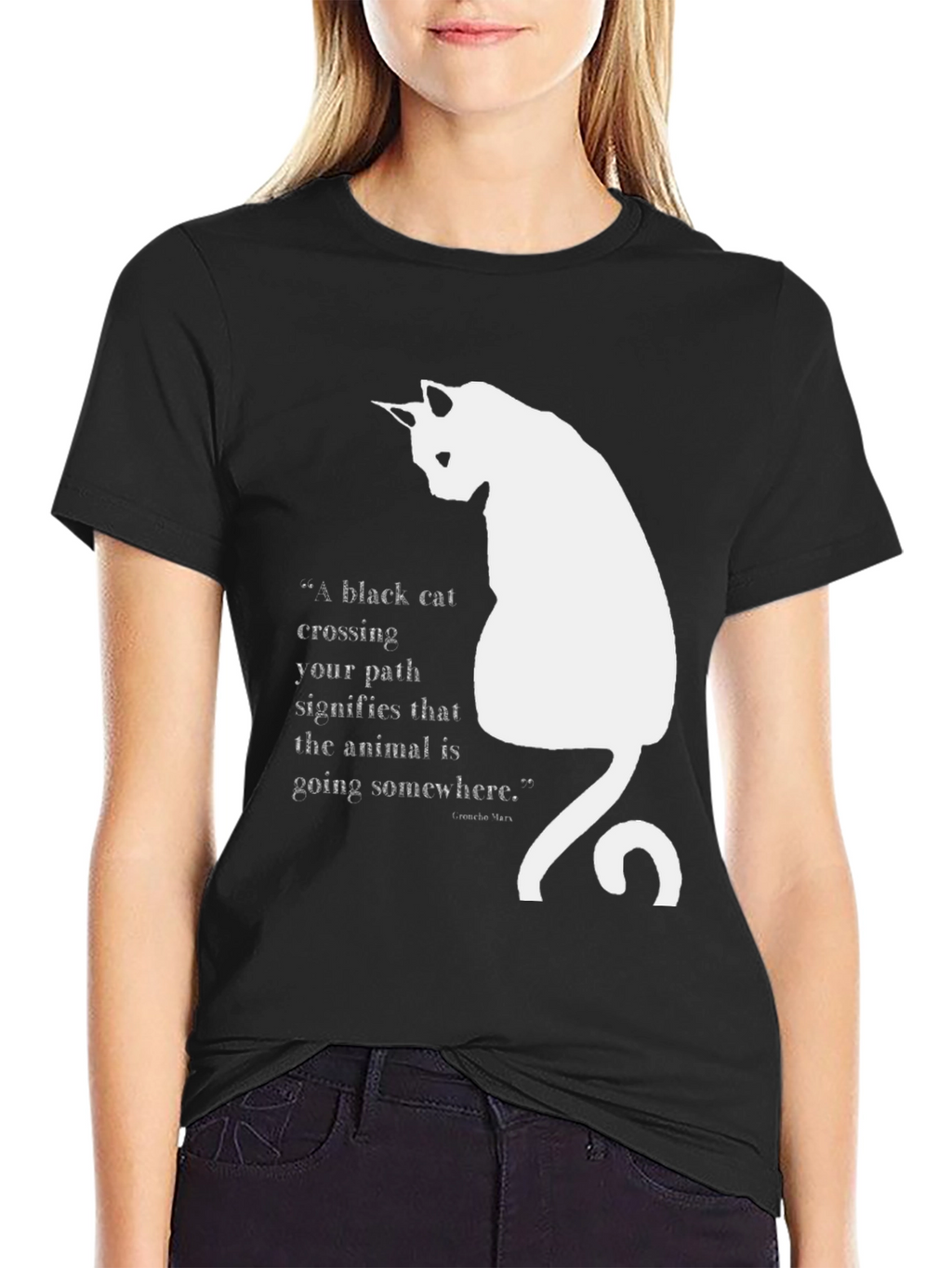 Black Cat Quote T-Shirt - Unisex Cotton Tee