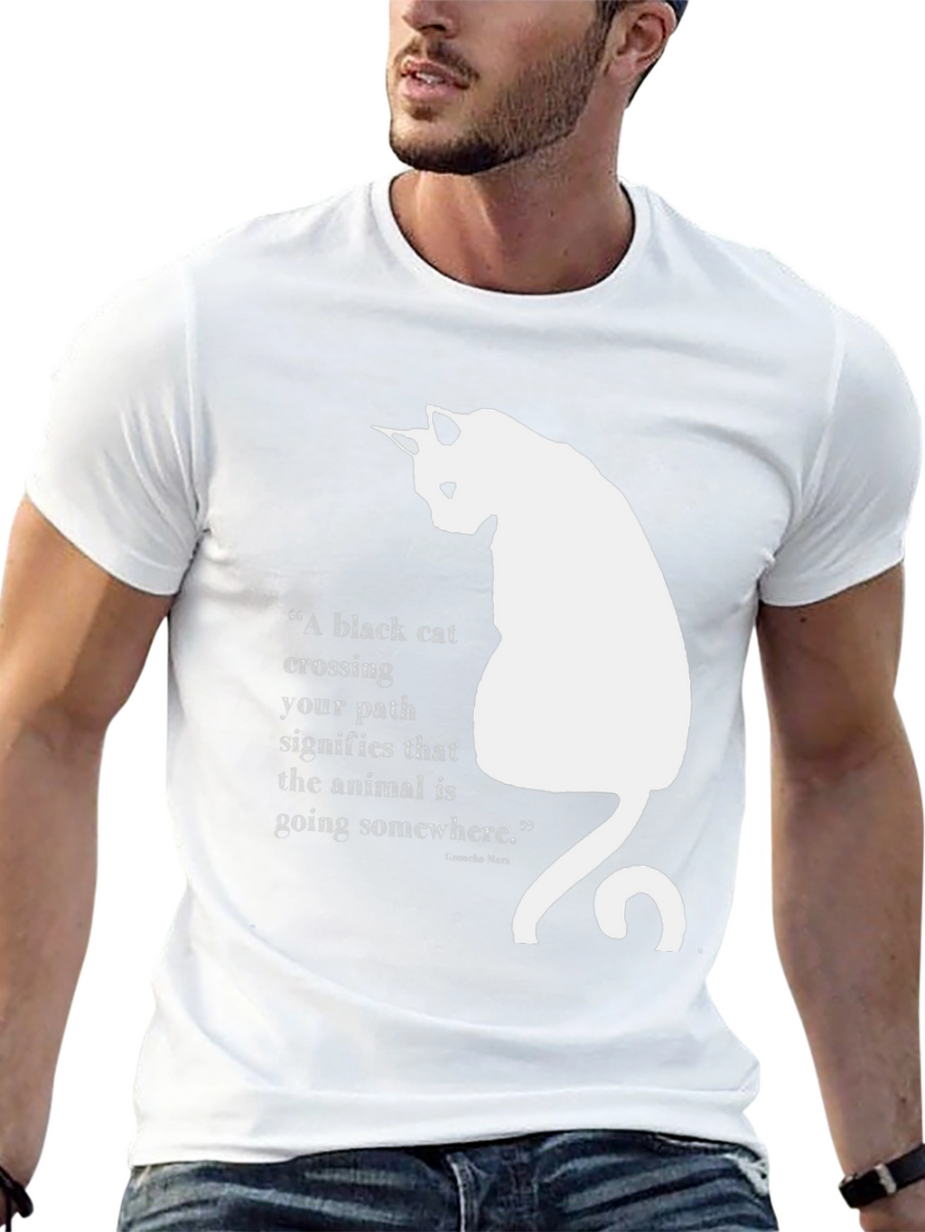Black Cat Quote T-Shirt - Unisex Cotton Tee
