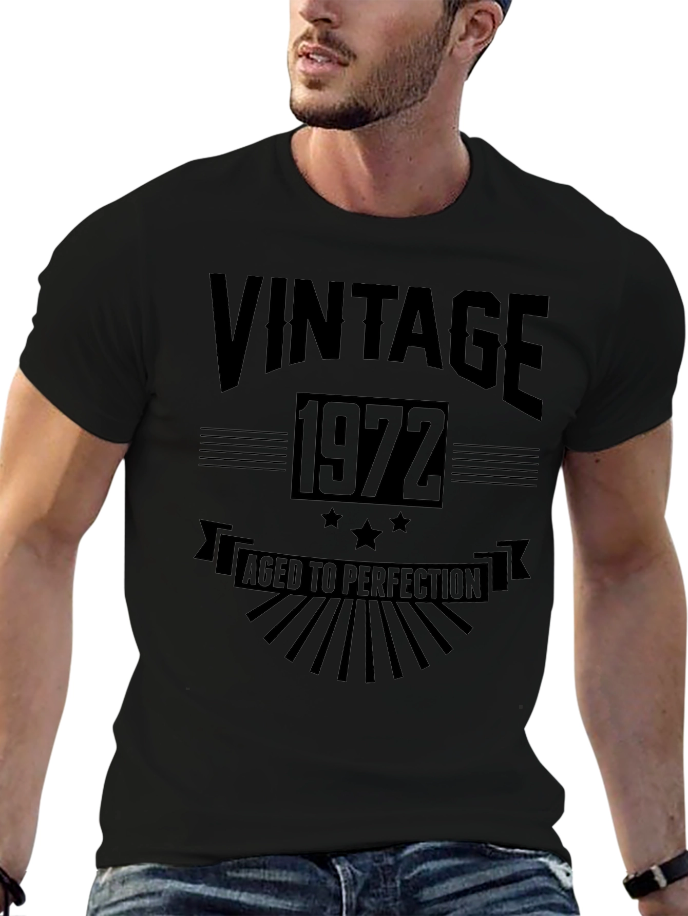 Vintage 1972 Aged to Perfection Black T-Shirt