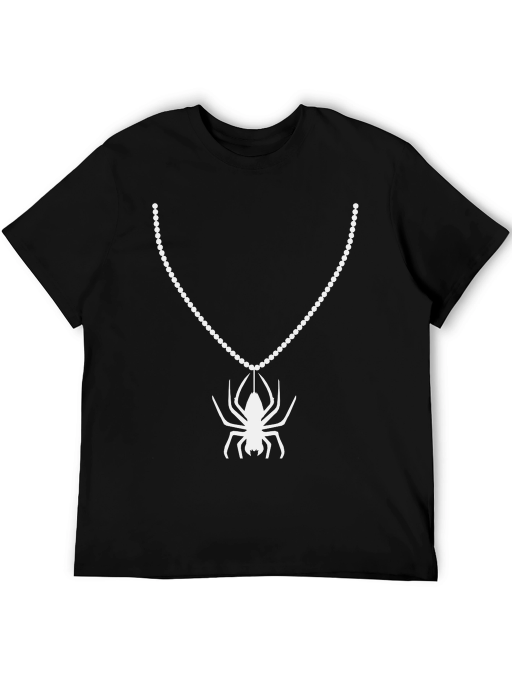 Spider Necklace Graphic T-Shirt - Black Cotton Tee