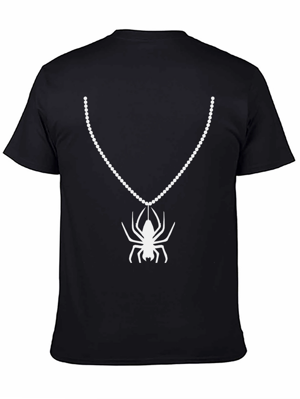 Spider Necklace Graphic T-Shirt - Black Cotton Tee