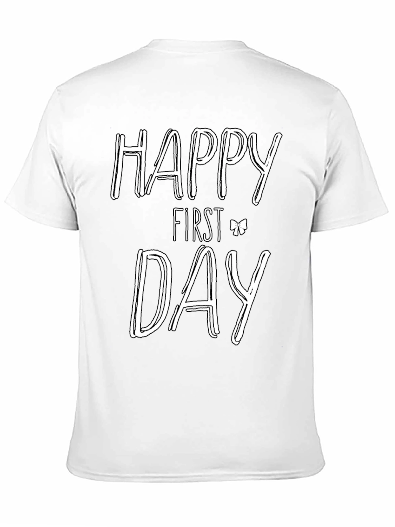 Happy First Day Graphic Tee - Black Cotton T-Shirt